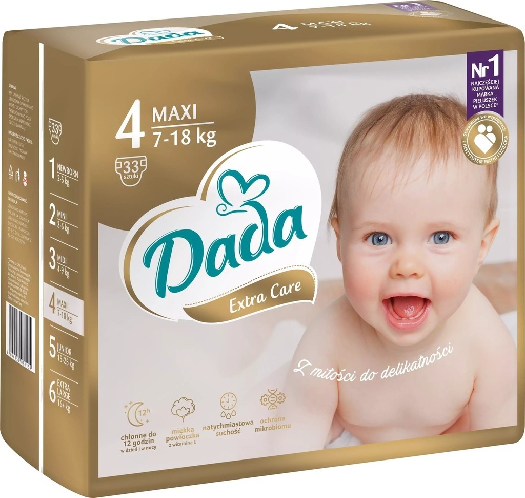 Recenze Dada Extra Care 4 MAXI 7-18 kg 33 ks