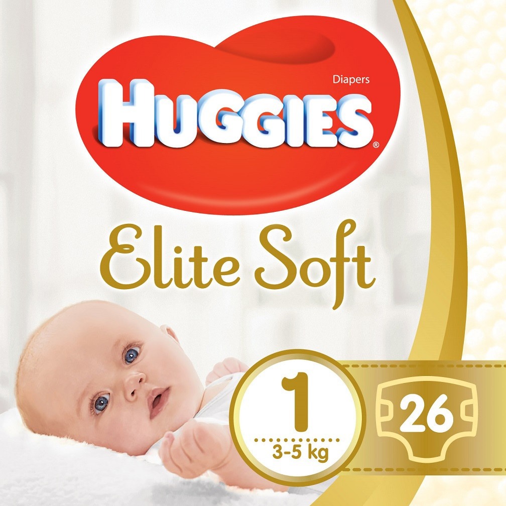 Hodnocení Huggies Elite Soft 1 3-5 kg 26 ks