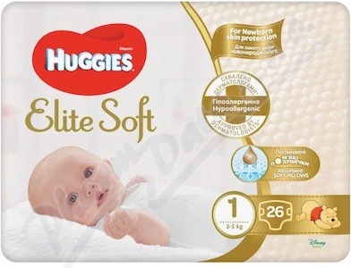 Analýza Huggies Elite Soft 1 3-5 kg 26 ks