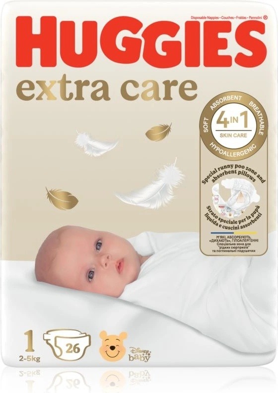 Shrnutí: Huggies Elite Soft 1 3-5 kg 26 ks