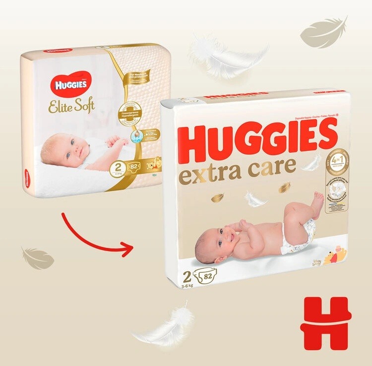 Recenze Huggies Elite Soft 2 4-6 kg 82 ks