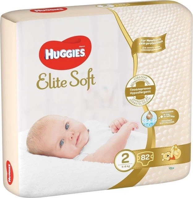 Test: Huggies Elite Soft 2 4-6 kg 82 ks