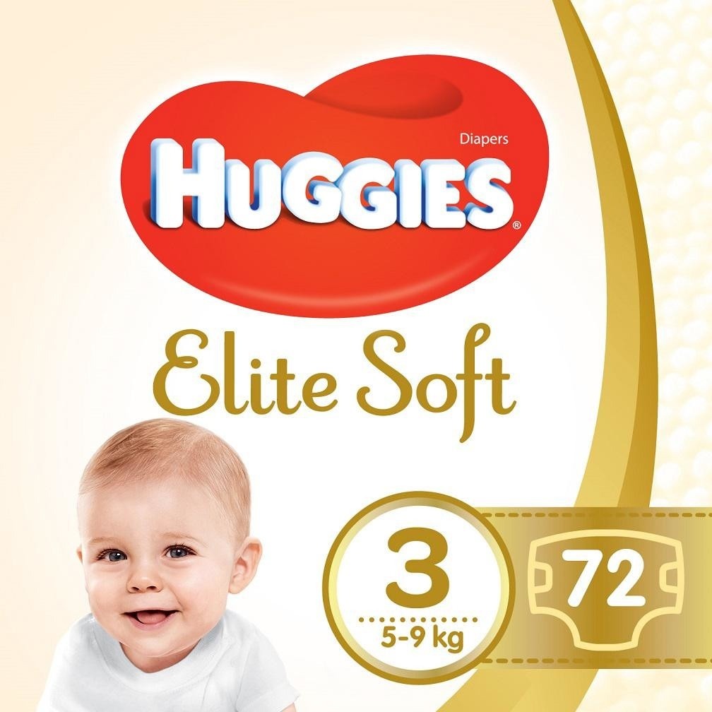 Komentáře k HUGGIES Elite Soft 3 5-9 kg 72 ks