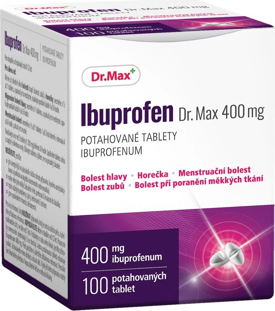 Recenze IBUPROFEN DR.MAX POR 400MG TBL FLM 100 I