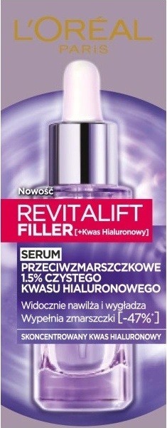 Pozorování L'Oréal Revitalift Filler Sérum proti vráskám s 1,5% čisté kyseliny hyaluronové 30 ml