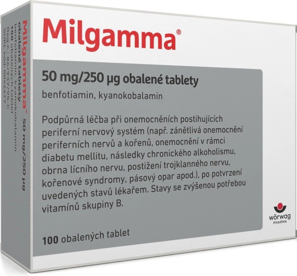 Recenze MILGAMMA POR 50MG/250MCG TBL OBD 100