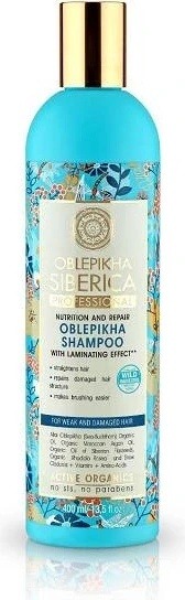 Analýza Natura Siberica rakytníkový šampon pro poškozené vlasy 400 ml