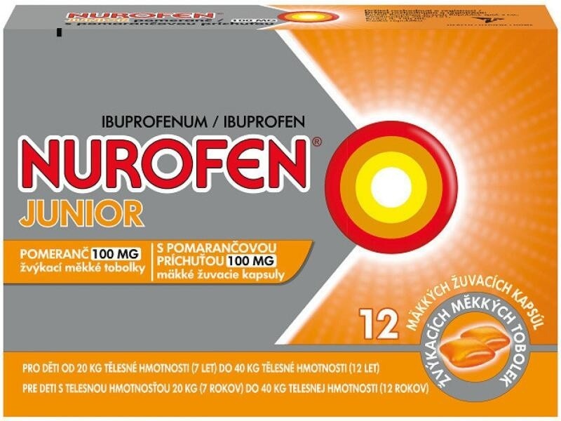 Zkoumání NUROFEN JUNIOR POMERANČ POR 100MG CPS MDM 12