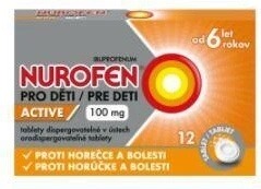 Pohled na NUROFEN PRO DĚTI ACTIVE POR 100MG POR TBL DIS 12