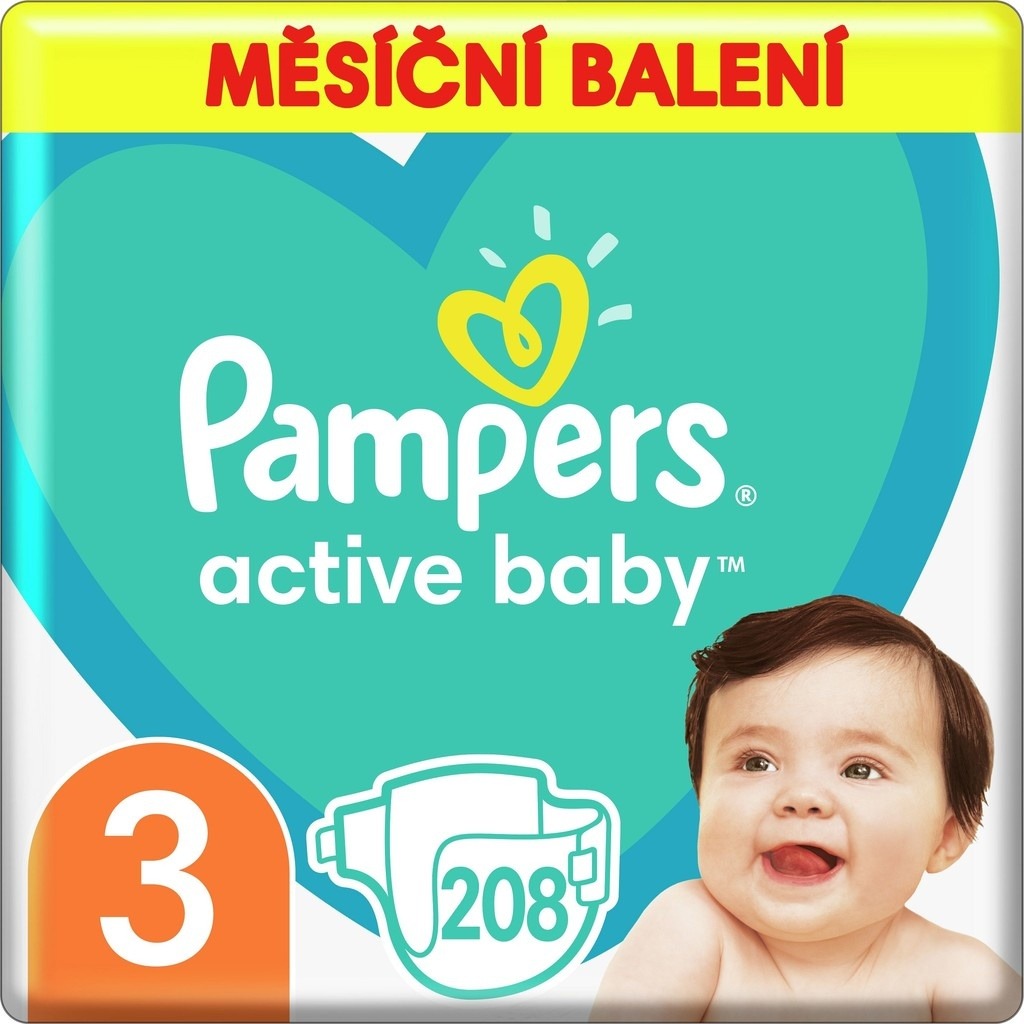 Recenze Pampers Active Baby 3 208 ks