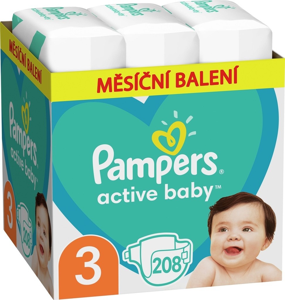 Podívejte se na Pampers Active Baby 3 208 ks