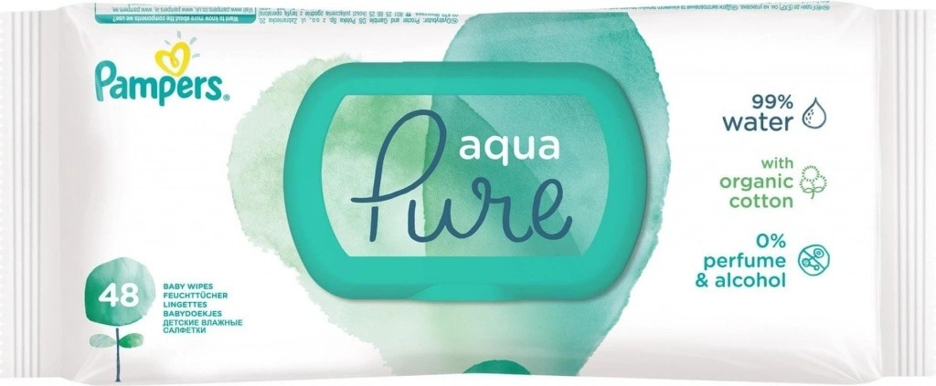 Recenze Pampers Aqua Pure dětské čisticí ubrousky 48 ks