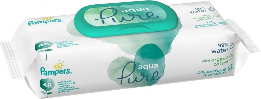  Pampers Aqua Pure dětské čisticí ubrousky 48 ks