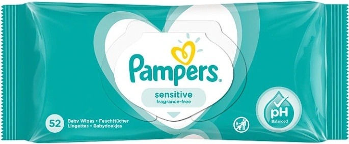 Recenze Pampers Sensitive dětské čisticí ubrousky 12 x 52 ks