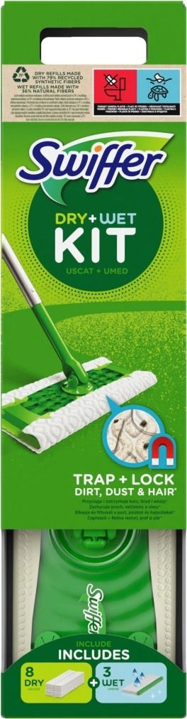 Testování Swiffer Kit Mop na podlahu startovací sada