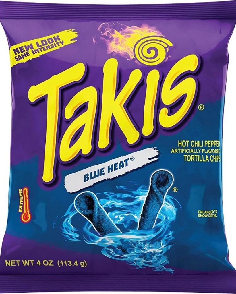 Hodnocení: Takis Blue Heat Hot Chilli Pepper Tortila Chips 113,4 g