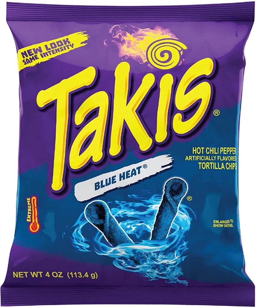  Takis Blue Heat Hot Chilli Pepper Tortila Chips 113,4 g