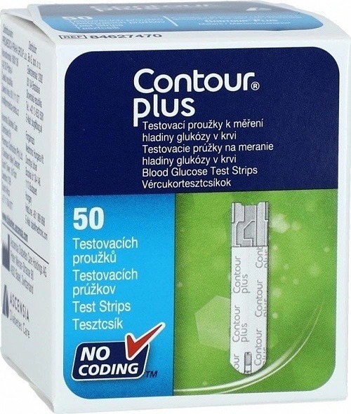 Recenze Contour Plus testovací proužky k měření hladiny cukru v krvi 50 ks