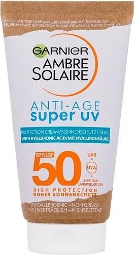 Analýza Garnier Ambre Solaire Super UV Anti-Age Protection Cream opalovací krém na obličej SPF50 50 ml