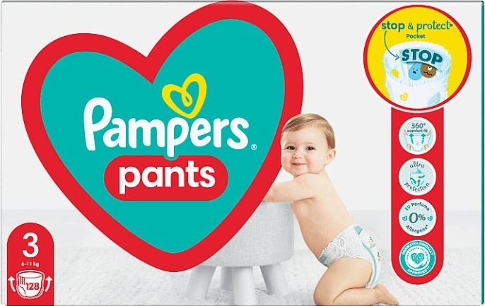 Pozorování Pampers Pants 3 128 ks