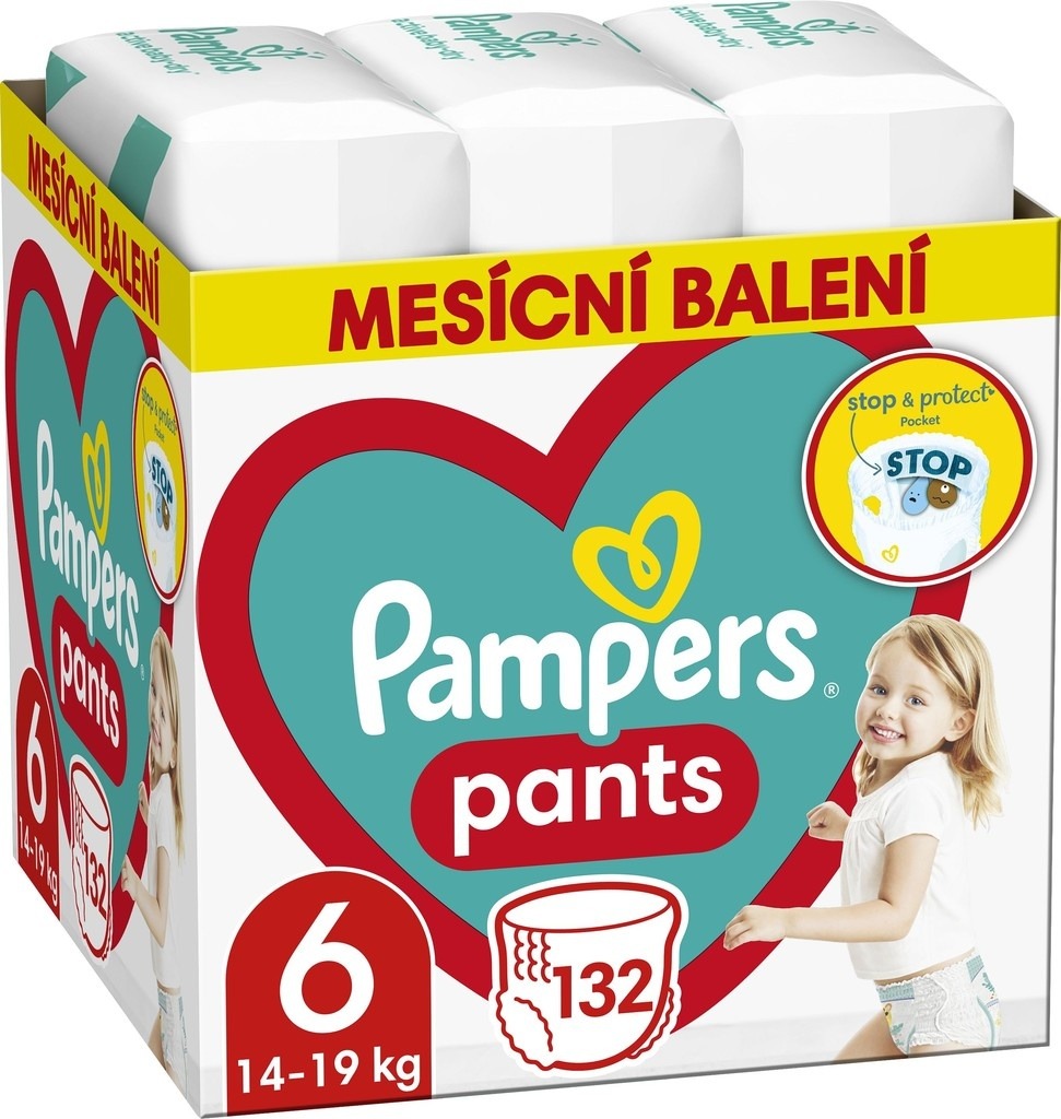 Recenze Pampers Pants 6 132 ks