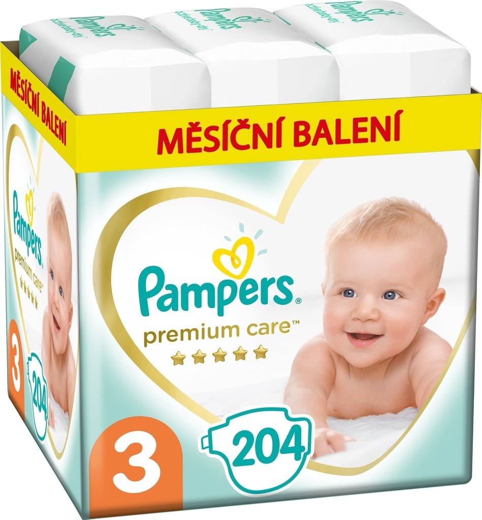 Poznámky k Pampers Premium Care 3 204 ks